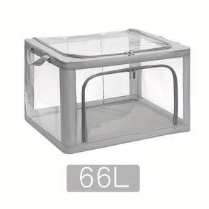 TEMU 전면 투명 접이식 보관함 - 패브릭 & 메탈 프레임, 로즈/그린/그레이, 옷장/침실용, 침대 밑 수납, 2가지 사이즈(50x40x33cm/40x30x20cm)