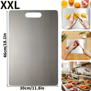 TEMU 1개 식품용 스테인리스 스틸 도마, 과일, 채소, 고기용, 휴대용 내구성 액세서리, 다양한 상황에 적합, 세척 쉬움, 어버이날 선물, 크리스마스 선물, 5가지 사이즈 제공