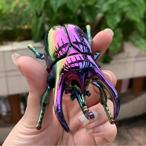 TEMU 1개 할로윈 얼룩 무늬 개미버섯 곤충 조각상 - 내구성이 뛰어난 ABS 플라스틱, 전기 불필요, 내장형 스프링 로드 메커니즘, 생생한 보라색 & 할로윈 장식용 디자인, 거실 또는 침실, 할로윈을 위한 완벽한 선물, 할로윈 장식