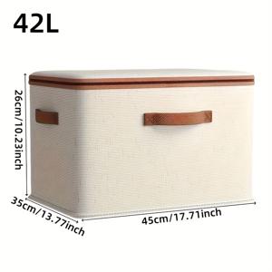 TEMU 우아한 모던 린넨 지퍼 보관함 - 대용량 접이식 침대 밑 정리함, 내구성 강한 스크래치 방지 원단, 침실 & 기숙사 및 홈 수납용