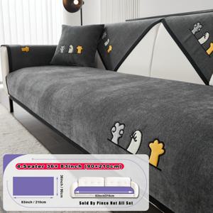 TEMU 1pc 행운의 고양이 발 소파 쿠션 - 두꺼운 셰닐 직물, 부드러운 만화 자수, 미끄럼 방지 애완 동물 친화적인 미끄럼 방지 소파 보호대, 모든 계절의 가구 커버, 거실, 침실, 사무실 장식, 현대 가정 장식, 부드러운 소파 액세서리, 장식 자수, 미끄럼 방지 소파 커버|쇼파|소파|의자