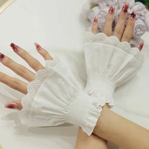 TEMU 여성용 우아한 화이트 레이스 트림 커프 슬리브 - 드레스, 블라우스, 탑용 비탄력 장식 팔 끝 - 플로럴 스타일 포멀 & 데일리 아웃핏 - 손세탁 쉬운 관리 - 웨딩, 파티, 일상 시크 액세서리, 세련된 디자인, 정교한 제작|팔토시