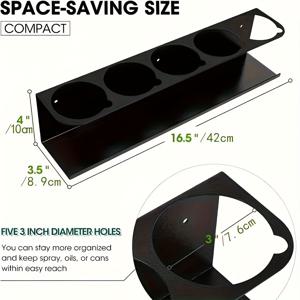 TEMU 중량용 금속 에어로졸 스프레이 캔 보관 랙 - 벽걸이형 차고 및 공장 정리함, 다중 보관함, 자동차 수리 도구용 공간 절약형 병 홀더, 조립 필요 없음, 스프레이 병 홀더, 선반