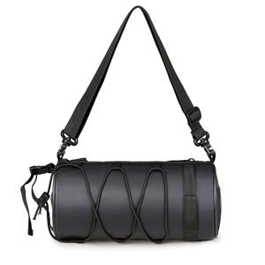 TEMU 대용량 조절형 자전거 핸들바백 - 블랙, 다중 수납공간이 있는 휴대용 사이클링 이품물을 위한 프론트 프레임 튜브 파우치 | 스타일리시한 원통형 디자인, 자전거를 위한 핸들바백, 여성용 자전거 액세서리, 사이클링 가방, 핸들바백, 라이딩 기어, 컴팩트 보관함, 강화된 스티칭, 경량 구조, 아웃도어 애호가 필수템