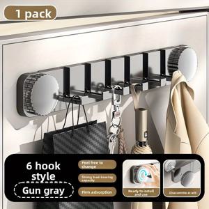 TEMU 2가지 옵션 흡착식 이중문걸이 후크 - 무드릴링, 강력한 접착제로 내구성 있는 입구용 옷장 수납대