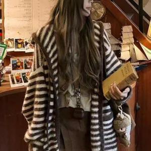 TEMU 한국 스타일 게으른 소프트 왁스 후드 가디건 여성 봄/가을 루즈핏 다용도 스웨터 재킷