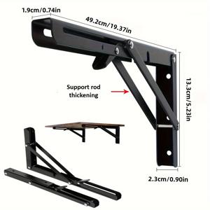 TEMU 2개 세트 헤비듀티 조절 가능한 벽걸이 삼각형 접이식 코너 브라켓 - 18/20인치 금속 선반 지지대, 사전 천공 구멍 포함, 공간 절약형 접이식 디자인, 홈 오피스 및 책장용, 책장 브래킷, 현대적 브라켓 디자인, 견고한 구조|책꽂이|책장