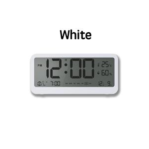 TEMU 대형 조명 디지털 알람 시계, 스마트 /슬립 모드, 스누즈 버튼 및 온도/습도 모니터 - LCD 디스플레이, 야간 조명, 버저 알람, ABS 침대 옆 시계, 스마트 타이머 호환 (스마트폰 설정 불필요)|시계|타이머