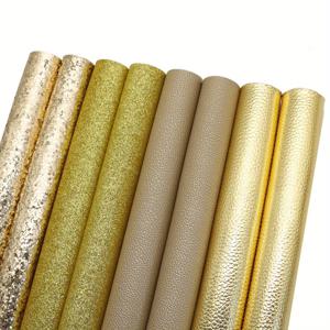 TEMU 8개/세트, 2가지 스타일, 7.87x12.99인치, 골드색 인조 가죽 원단, 부드럽고 반짝이는 범프 질감, DIY 귀걸이 및 머리카락 리본 공예, 미술 용품, 재봉 재료, 합성 가죽