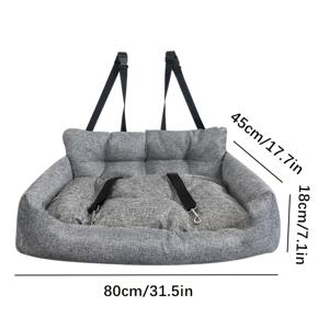 TEMU 여행용 애완동물 부스터 시트, 폴리에스터 반려견 자동차 침대, 안전 끈이 달린 편안한 애완동물 소파, 범용, 반려견 및 고양이용, 반려동물용 자동차 좌석 보호대