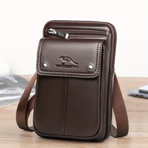 TEMU 스타일리시 남성용 조절 가능한 허리 파우치 - 매일 출퇴근 및 캐주얼 사용을 위한 슬림한 블랙 미니멀 디자인