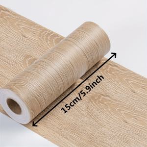 TEMU 1개 15cmx5m 자체 접착식 도어 프레임 엣지 테이프 - 나무 무늬 리노베이션 수리 스트립, 쉬운 적용, 벽돌 및 돌 패턴, 비닐 소재, 홈 데코에 완벽