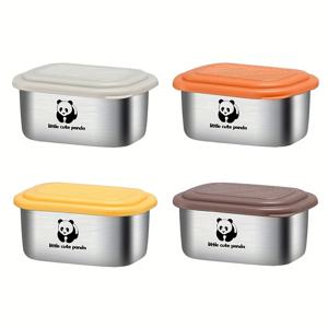 TEMU 4개 세트, 실버 스테인리스 소스 컵 (뚜껑 포함), 4.73oz 누수 방지 플라스틱 뚜껑 재사용 가능, 샐러드 드레싱 용기, 바비큐 소스 조미료 접시 세트, 치즈 소스 컵, 창의적인 토마토 소스 컵