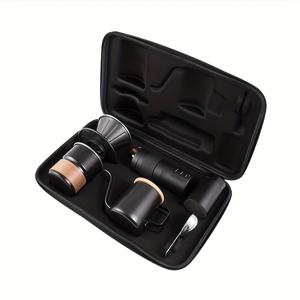 TEMU 6 in 1 커피 추출기 세트 (휴대용 케이스 포함), 204 스테인리스 스틸 수동드립 커피메이커, 블랙 수동핸드그라인더 & 크랭크밀(8.45oz) 디프퍼팟 + 보관병+컵+필터, PORABLE COFFEE SET, 홈바리스타 필수품, 컴팩트한 디자인, 고급형 코파카페 액세서리, 내구성 있는 소재, 커피애호가를 위한|커피