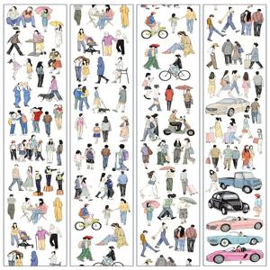 TEMU 39.37인치 캐릭터 패턴 테이프 스티커 롤 - DIY용, 노트북 및 풍경 장식 선물 - 친구를 위한 선물