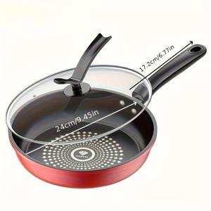 TEMU 헤비듀티 주철 프라이팬 - 가스, 전기, 인덕션 및 모든 조리대 호환 가능한 고온 분배 논스틱 팬 - 블랙 내부 & 레드 림 - 시어링, 베이킹, 로스팅, 피자, 스테이크에 이상적 - 가정용 및 전문가용 내구성 설계 - 셰프와 홈쿡을 위한 완벽한 선물, 주방 필수품, 스타일리시 주방용품, 쿠큐웨어, 베이킹 팬, 요리 도구