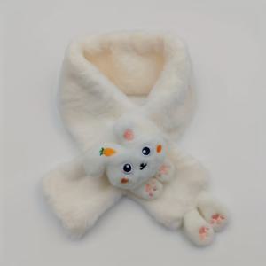 TEMU 1개 여성용 플러시 토끼 얼굴 스카프 - 발바닥 프린트 & 토끼 귀 디자인, 부드러운 핑크 겨울 목도리, 손세탁/기계 세탁 가능, 캐주얼 & 포멀 의상에 어울리는 귀여운 동물 테마 액세서리, 추운 날씨용