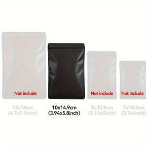 TEMU 알루미늄 호일 잠금 포장용 100개 자체 밀봉 평면 파우치 - 재사용 가능한 열 밀봉 재밀봉 가능 지퍼 클로저 백, 블랙, 커피, 식품, 보석 & 휴대폰 케이스 보관용, 지퍼 클로저 백, 내구성 있는 지퍼 클로저