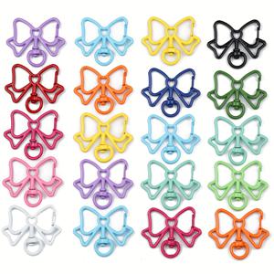 TEMU 20개 세트 리본 모양 키체인 - 3x4cm 아연 합금 랍스터 클라스프, DIY 공예용 20가지 생생한 스프레이 페인트 컬러, 액세서리 장식, 가방 및 열쇠 고리, 공예 소품, 고품질 마감, 내구성 있는 스프레이페인트 디자인|키링|키링부자재