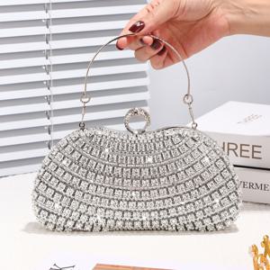 TEMU 럭셔리 보석 모양 이브닝 백, 우아한 반짝이는 손목 클러치 파우치, 결혼식 파티 연회, 생일 선물, 발렌타인데이 여성용 선물에 적합