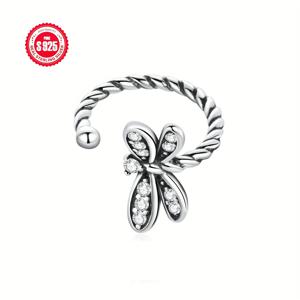 TEMU 925 스테인리스 실버 드래곤플라이 귀걸이, 여성용, 0.5g, 자이콘 인레이드, 하이포알러겐, 일상 및 선물 기회, 올 시즌 보석, 일상 착용 귀걸이| 시크 귀걸이|자이콘 인레이드, 스테인리스 실버 귀걸이