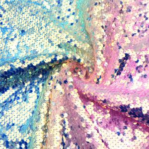 TEMU 1개 그라데이션 무지개 색상 시퀸 원단 - 19.68x51.18인치(50x130cm), 반짝이는 자수 패브릭, DIY 재봉용, 테이블 러너, 커튼, 베개커버, 가방, 헤어 액세서리 - 100% 폴리에스터, 손세탁 전용, 미리 절단된, 생생한 그라데이션 디자인