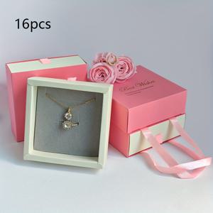 TEMU 16개 럭셔리 휴대용 보석 상자, 그릇, 내구성 높은 선물 포장 상자, 귀걸이, 반지, 팔찌, 목걸이, 펜던트용 - 벨벳 안감, 스폰지 쿠션, 데이, 어머니의 날, 결혼식, 약혼식, 크리스마스, 기타 행사에 적합한 보석 선물 보관 상자, 보석 전시 상자, 클래식 종이 스타일, 매달리기, 목걸이 상자, 보석 상자