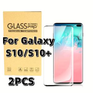 TEMU 갤럭시 S10/S10+ 스크린용 고화질 보호 필름, 스크래치 방지, 고화질 명확성, 간단한 필름 스티커 도구가 포함되어 있습니다. 설치가 쉬워요.