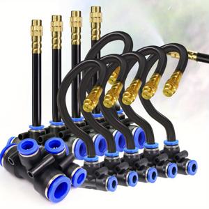 TEMU 5/10/20팩 헤비듀티 360° 프리벤드 미스트 노즐 - 황동 & 플라스틱 구조, 누수 방지 퀵 커넥트/릴리스, 냉각 시스템용, 정원 가꾸기 및 산업 관개용 - 12mm PE/PU/PVC/나일론 호스 호환, 상업/가정용, 물 호스 노즐, 분무 기술, 내식성 구조