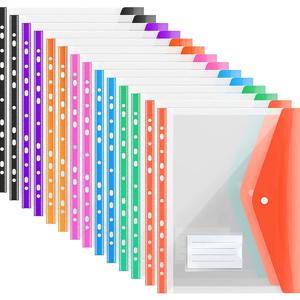 TEMU 14pcs A4 투명 확장형 파일폴더 - 압정식 잠금, 7가지 색상(오렌지, 핑크, 블루, 그린, 레드, 화이트)| 컬러풀 수납| 내구성 있는 플라스틱, 파일 정리함