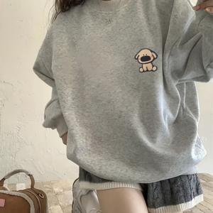 TEMU 소녀용 긴팔 티셔츠 - 학교, 놀이날 및 가족 나들이용 가벼운 핏의 매일 착용 가능한 소프트 탑, 봄/가을 캐주얼 블라우스 (12세 이하) - 쉬운 관리 일상 베이직 티, 기하학 패턴 티, 중간 신축성 원단, 라운드 넥, 통기성 좋은 소재, 어린이 의류, 학교복, 플레이데이트 옷, 여아 스웨트셔츠