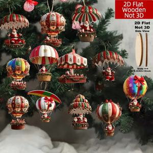 TEMU 2D 플랫, 12개 전통 목재 장식품 - 크리스마스 트리용 2D 플랫 매달기 장식, 휴일 파티 용품, 전기 필요 없음, 축제 장식, 크리스마스, 추수감사절, 새해, 크리스마스 장식, 크리스마스 핫 에어 풍선, 크리스마스 핫 에어 장식, 클론과 크리스마스 핫 에어 풍선, 크리스마스 오너먼트, 크리스마스 트리 오너먼트, 크리스마스 홈 데코