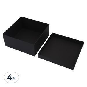 TEMU 4개 블랙 무지 13x13x5.5cm 싸바리 기프트박스