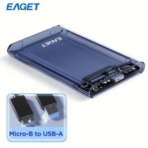 TEMU EAGET 2.5인치 SATA 외장 하드 드라이브 인클로저 케이스, USB 3.0 to SATA III 어댑터 SSD HDD, UASP 호환, 배터리 불필요