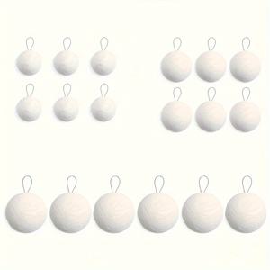 TEMU 18-팩 화이트 폼 크리스마스 장식 - 우아한 매달린 눈사람 장식, 크리스마스 트리, 겨울 파티, 휴일 홈 데코, 내구성 및 걸기 쉬움, 비전기 및 배터리 없음