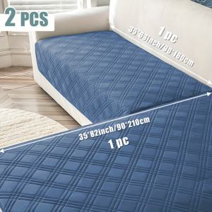 TEMU 2개 L자형 소파 커버, 3라인 기하학 패턴 - 튼튼하고 세탁기 사용 가능, 현대적인 스타일, 폴리에스터, 손세탁 가능