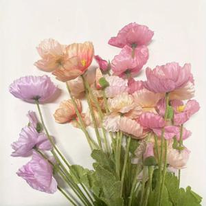 TEMU 7/8개 리얼리스틱 인공 양귀비 꽃다발 - 발렌타인데이, 봄 홈 데코, 결혼식, 크리스마스용 생동감 있는 핑크 & 퍼플 패브릭 블룸, 실내/외 테이블 장식 (관리 필요 없음), 플라워 장식, 웨딩 데코, 수제 디테일의 인조 꽃꽂이, 이벤트 플래너용