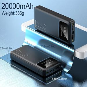 TEMU 20000-10000mAh 휴대용 파워 뱅크, 듀얼 LED 조명, 듀얼 입력/출력, 대형 LED 전원 디스플레이 포함, 아이폰 15 프로/14맥스/13/12 기기/(USB 타입-C)에 적합한 휴대용 폰 충전기, 야외 비상 전원 백업 배터리 팩, 선물|보조배터리|C타입충전기|보조배터리20000