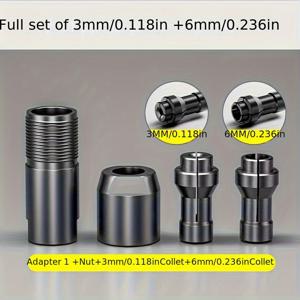 TEMU 6Mm 및 3Mm 전기 각도 그라인더 어댑터 - 다기능 금속 스플라인 컨버터, 전원 필요 없음, DIY 및 가정 개선 프로젝트에 적합