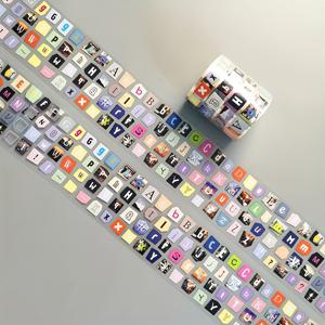 TEMU 새로운 1롤 영어문구 PET 테이프 스티커, 노트북 장식용 Scrapbooking 재료, 휴대폰케이스 수정물병 Planner Journal - Easy Peel & Removable, DIY 공예품, 세련된 수리자재, 스티커, 매끄러운 질감, 고품질접착제, 라벨지, 공예용품, 문구류애호가