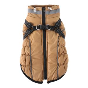 TEMU 겨울 강아지 코트, 플리스 안감, 두꺼운 하이넥 방풍 조끼, 야간 반사 하네스 (유모차), 소형, 중형, 대형견에게 적합 - 패셔너블한 재킷