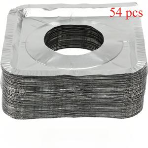 TEMU 18개/54개 일회용 알루미늄 호일 스토브 버너 커버 - 가스 및 전기 스토브에 적합, 스토브를 깨끗하게 유지하고 주방 청소를 간편하게