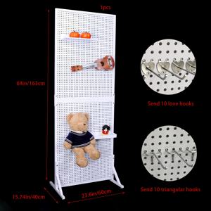 TEMU 20개의 후크가 있는 금속 네일 보드 디스플레이 랙, 이동 가능한 저장 선반, 설치가 쉬움, 차고 도구 저장, 거실 야외, 저장실 아이템 저장 공간 랙, 선반형 선반|네일