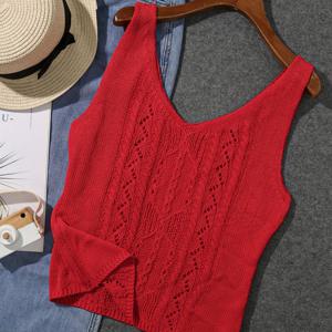 TEMU 여성 휴가 스타일 단색 빈 V넥 슬리브리스 니트 탱크 탑, 100% 아크릴, 경량 156g/m² 니트 원단, 봄/여름/가을 슬링백 베스트