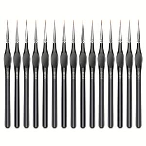 TEMU 10//15개 00000 미니어처 페인트 브러시, 세부 페인트 브러시 세트, 미세한 세부 작업 및 예술 페인팅을 위한 나일론 털이 있는 전문 소형 소형 페인트 브러시, 아크릴, 숫자, 인형, 공예, 모델, 워터 컬러, 계란, 암석, 라인 드로잉을 위한 예술가 및 취미가 있는 예술 공급품에 완벽합니다.