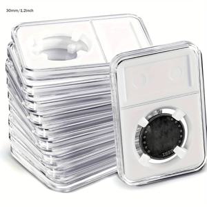 TEMU 모건, 평화, IKE 실버 달러를 위한 투명 동전 디스플레이 케이스 - 수집 동전 정리 및 배열을 위한 내구성 있는 플라스틱 보관함, 동전 디스플레이 케이스