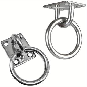 TEMU 2 스테인레스 스틸 사각형 눈 반지, 해양 등급 금속 풀 링, 해먹, 스윙, 로프, 꽃 바구니, 요가, 보트 - 가정 및 야외 사용, 3/16 인치 (5mm) - 내구성 있는 스테인레스 스틸, 해양 등급 하드웨어 | 스테인레스 스틸 링 | 내구성 있는 구조, 해먹 액세서리