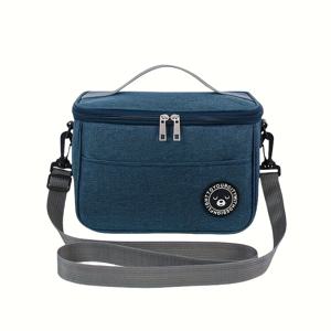 TEMU 곰돌이 패턴의 보온 도시락 가방 - 튼튼한 폴리에스터, 간편한 세척 & 휴대성, 학교, 사무실, 야외 사용에 적합, 비식품 접촉, 학생 및 직장인에게 이상적, 크리스마스 선물, 재미있는 디자인, 튼튼한 손잡이