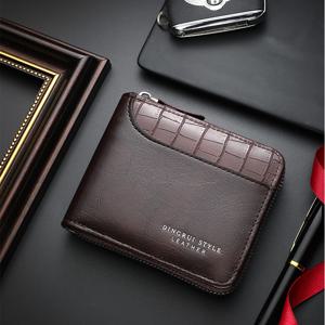 TEMU 여러 카드 슬롯 및 지퍼 수납공간이 있는 남성용 블랙 인조 가죽 지갑 - 스타일리시한 디자인, 일상 사용을 위한 컴팩트하고 정돈된, 매일 사용하는 지갑 | 세련된 지갑 | 질감 마무리, 소형 지갑