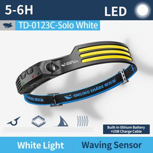 TEMU 스마일링 샤크 TD0123C 헤드램프, 레드 워닝 안전 헤드라이트, 10가지 조명 모드 화이트/워밍 라이트, USB 충전식, 휴대용 스위치 및 인덕션 버튼이 있는 헤드 플래시 라이트, 캠핑, 낚시 및 야외 모험에 완벽한 조절 가능한 헤드 스트랩|후레쉬